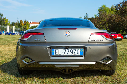 Mogliano Veneto,Italy Sept 11,2016:Photo of a Fisker Karma at meeting Top Selection 2016.The company's first product was the Fisker Karma, one of the world's first production hybrid electric vehicles.
