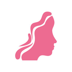 silhouette of profile woman head avatar character vector illustration design