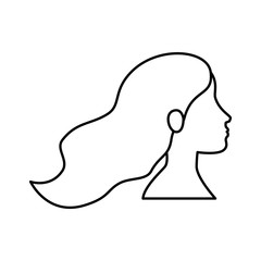 profile of woman head line style icon vector illustration design