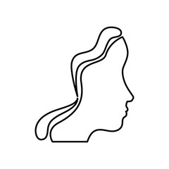 profile of woman head line style icon vector illustration design