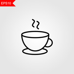 cup thin line icon, vector illustration eps10