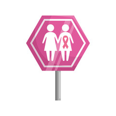 stick signage of the fight cancer against breast vector illustration design