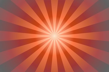 Sunburst cartoon background pattern with red light rays