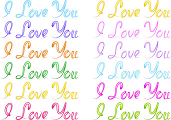 i love you card design fonts