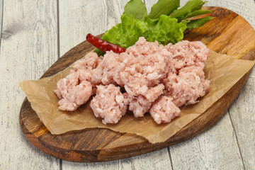 Homemade pork minced meat for cooking