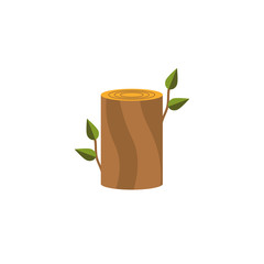 Isolated natural wood tree flat design