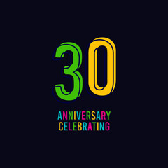30 Years Anniversary Celebration Vector Template Design Illustration