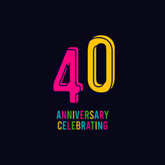 40 Years Anniversary Celebration Vector Template Design Illustration