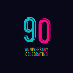 90 Years Anniversary Celebration Vector Template Design Illustration