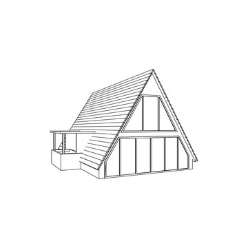 Cabin House Line art vector building isolated images