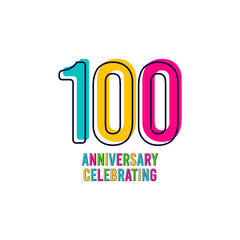 100 Years Kids Anniversary Celebrating Vector Template Design Illustration