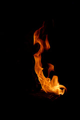 fire on black background