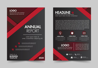 Fototapeta na wymiar Brochure design flyer template red color geometric shapes design layout, annual report, magazine, poster, corporate report, banner, website.
