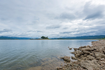 The vast sky with the river in the daytime