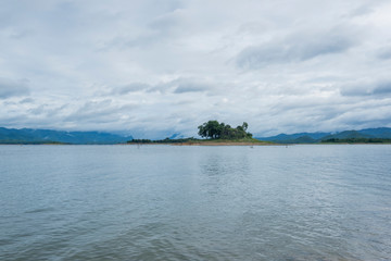 The vast sky with the river in the daytime