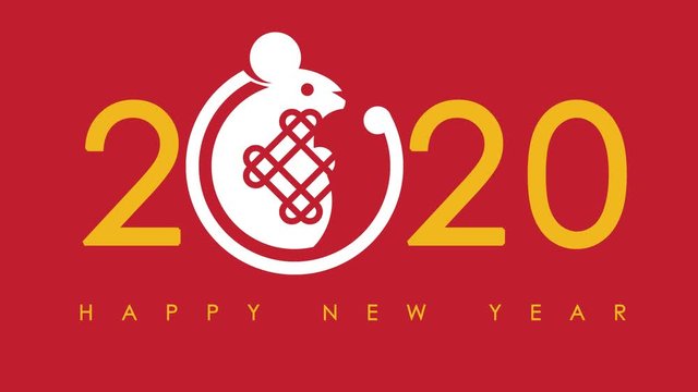 Chinese New year minimalist and modern animation from blankscreen. Year of the rat