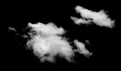 White cloud isolated on black background,Textured smoke,brush effect