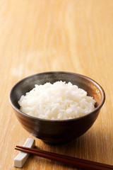 ごはん　Steam and Japanese white rice
