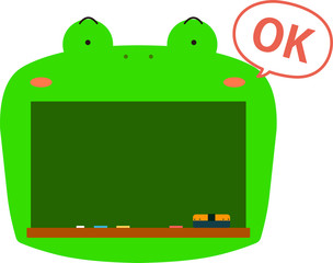 Cute frog blackboard