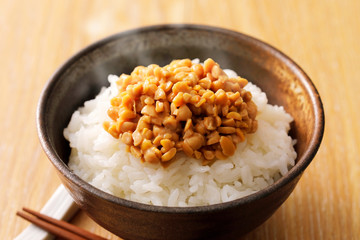 ひきわり納豆　Japanese crushed natto on rice