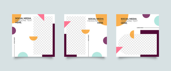 Editable simple corporate posts, square design ads for banners, Promotion bloggers, designers, shop owners, entrepreneurs and businesses. Social media template. 