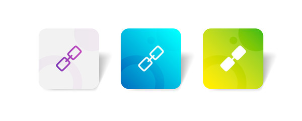 link chain round icon in outline and solid style with colorful smooth gradient background, suitable for mobile and web UI, app button, infographic, etc