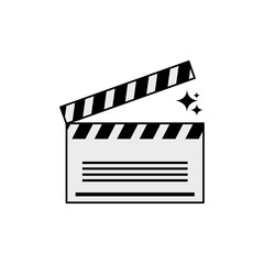 Isolated cinema clapboard icon line design