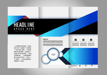 brochure design template waves tri-fold