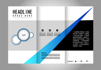 Front and back presentation of professional Two page Business Trifold, Flyer, Banner or Template design.