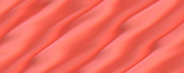 Wavy red satin silk fabric texture background