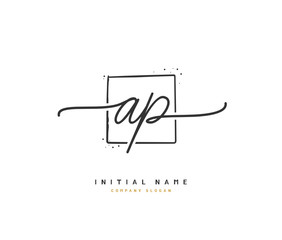 A P AP Beauty vector initial logo, handwriting logo of initial signature, wedding, fashion, jewerly, boutique, floral and botanical with creative template for any company or business.