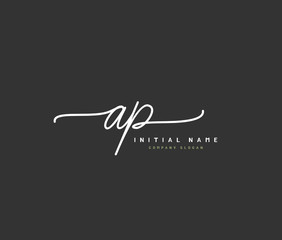 A P AP Beauty vector initial logo, handwriting logo of initial signature, wedding, fashion, jewerly, boutique, floral and botanical with creative template for any company or business.