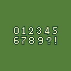 Pixel art retro number set.