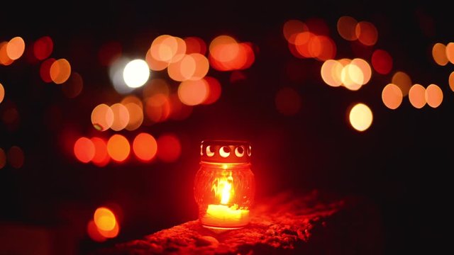 candles on graves on the occasion of the "Day of the Dead"