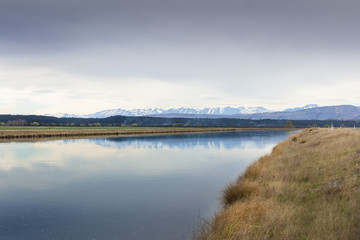 Fototapeta na wymiar landscape with lake and sky