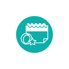 Isolated calendar block and flat design