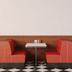 Retro cafe interior.