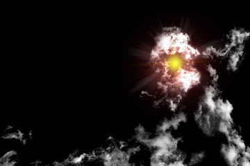 sky with black and white cloud textured background