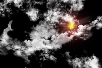 sky with black and white cloud textured background