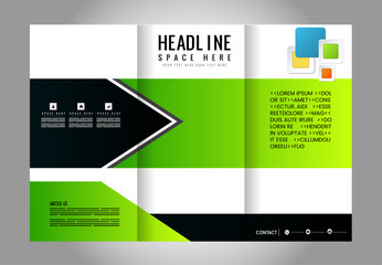 Business Theme Tri-fold Brochure Design and Catalog Vector Concept Template