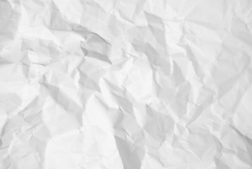White crumpled paper texture background.	