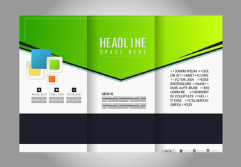 Business Theme Tri-fold Brochure Design and Catalog Vector Concept Template