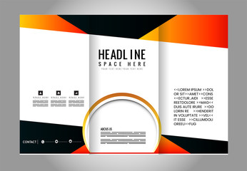 brochure design template waves tri-fold