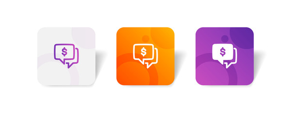 bank customer service round icon in outline and solid style with colorful smooth gradient background, suitable for mobile and web UI, app button, infographic, etc