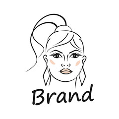 Modern beauty and face of a beautiful woman logo. Vector illustration.