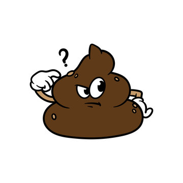 Cartoon Confused Poop Character Illustration
