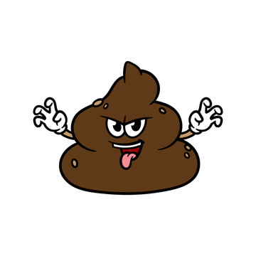 Cartoon Scaring Poop Character Illustration