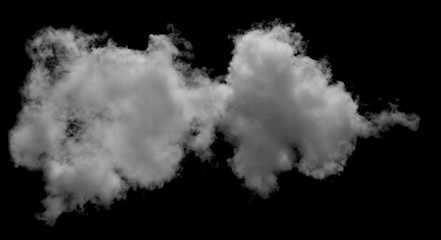 White cloud isolated on black background,Textured smoke,brush effect