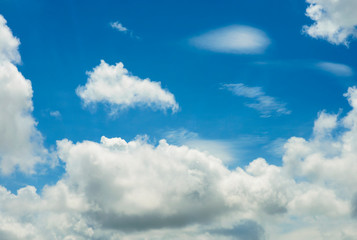 White clouds patterns on bright bluesky blurred background.nature landscape.