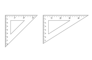 Triangle Ruler Square Set. Plastic School Drafting Drawing Right Angle Triangle Ruler. plastic triangular ruler  right angle  isosceles triangle vector